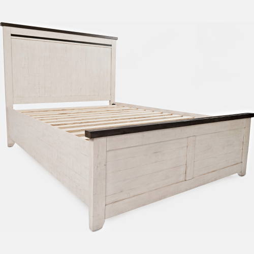 Madison County King Panel Bed in Vintage White & Barnwood